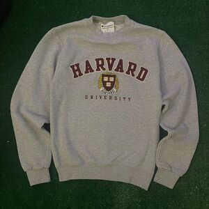 Grey Harvard University Crew Neck Sweater on Champion